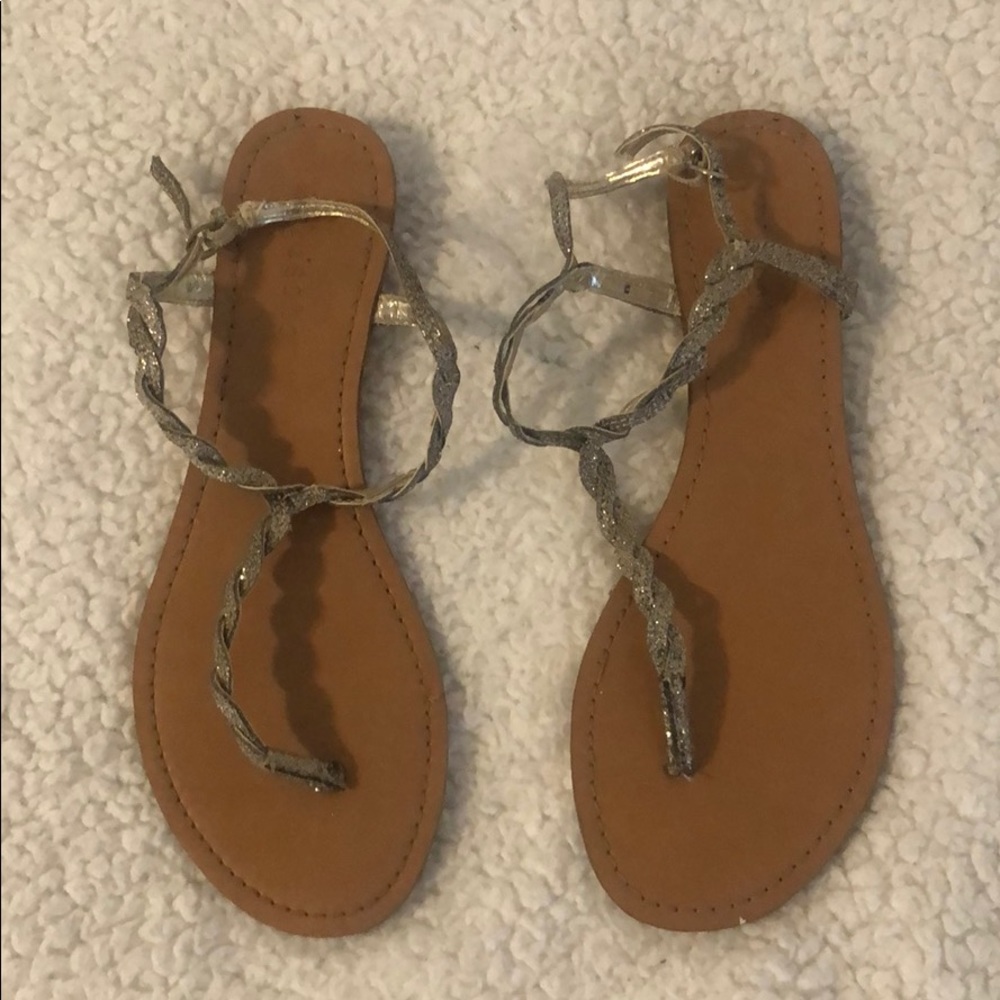 SILVER GLITTER SANDALS